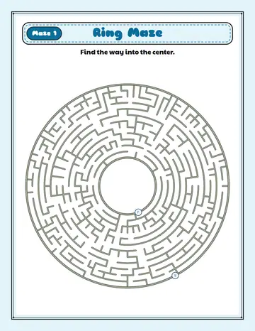 Round and Round circle maze printable: an easy circle maze for ages 4 to 6
