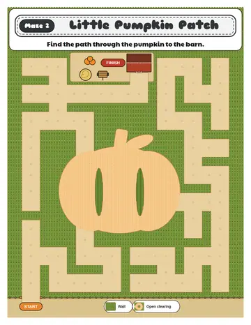 Little pumpkin patch maze printable: an easy corn maze for ages 4 to 6