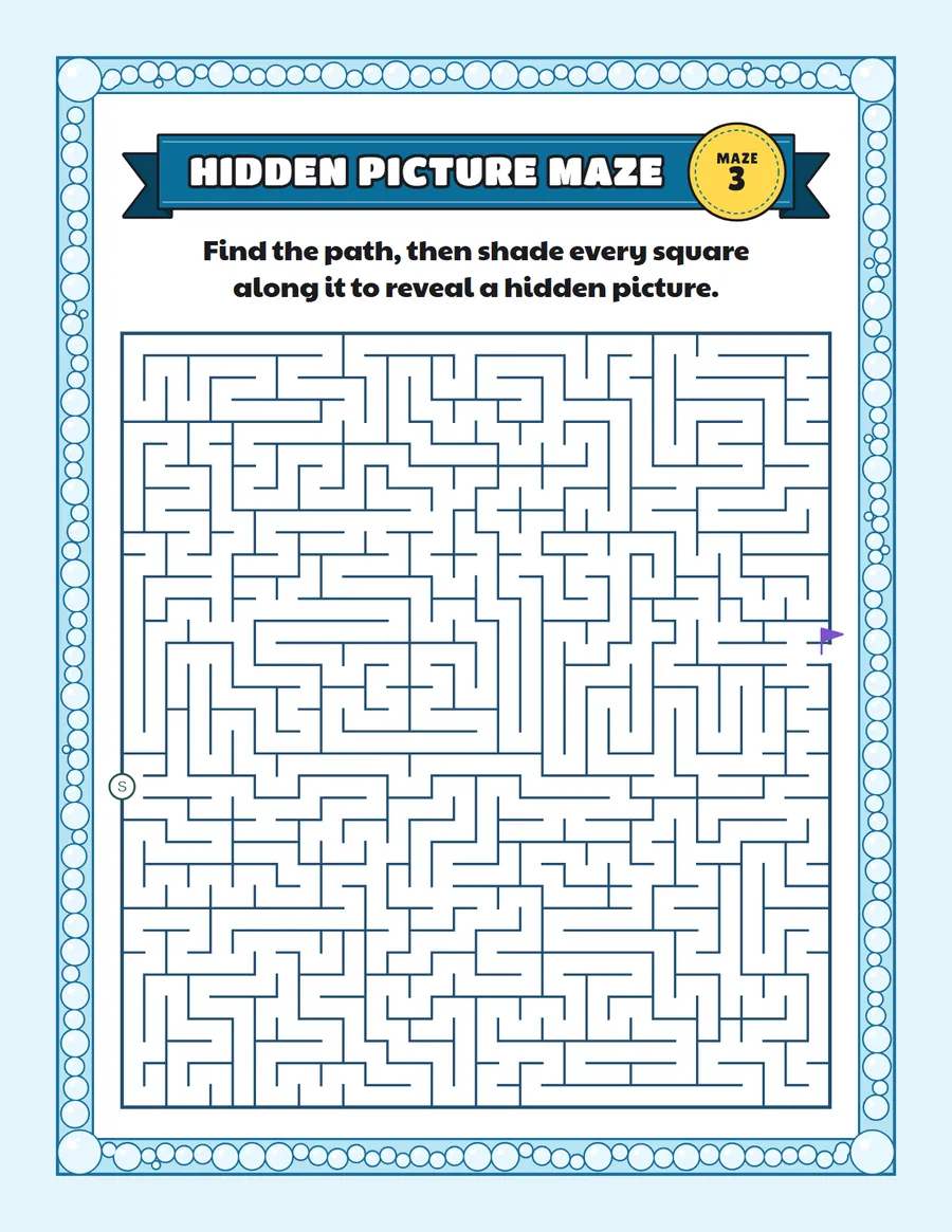 Clownfish hidden picture maze printable: a gentle hidden picture maze for ages 5 to 7