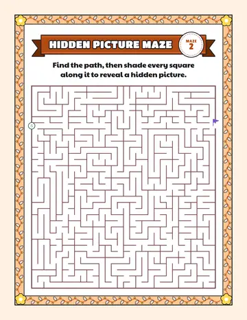Elephant Hidden Picture Maze, page 8 of the pack