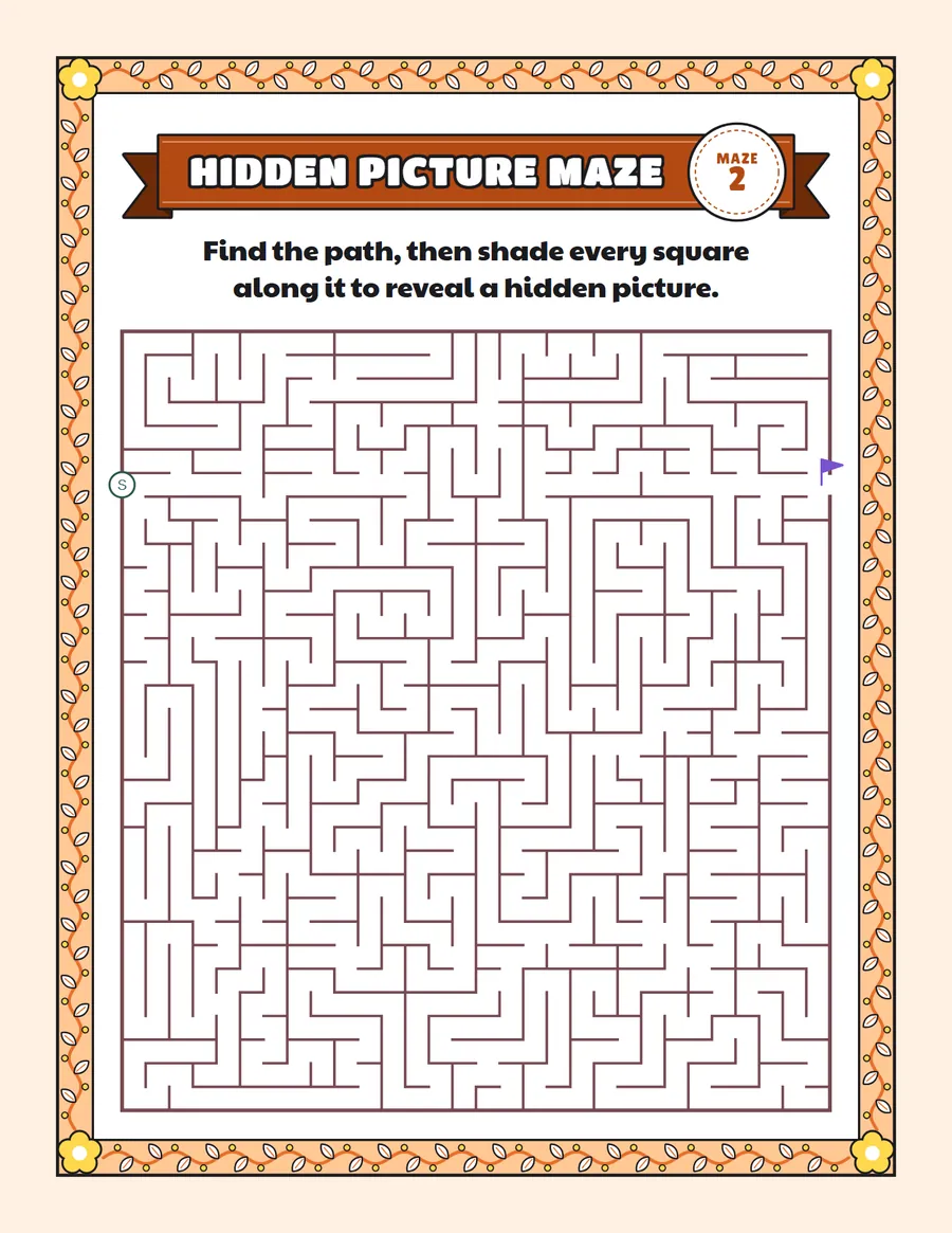 Elephant hidden picture maze printable: an easy hidden picture maze for ages 4 to 6