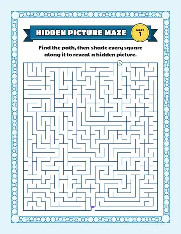 Octopus hidden picture maze printable: an easy hidden picture maze for ages 4 to 6