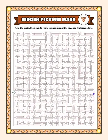 Snow leopard hidden picture maze printable: a hard hidden picture maze for ages 8 to 12
