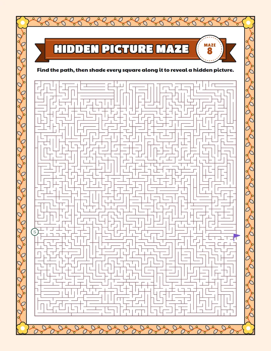 Snow leopard hidden picture maze printable: a hard hidden picture maze for ages 8 to 12