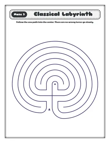Cretan labyrinth printable: a gentle labyrinth for ages 5 to 7