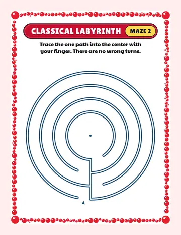Finger labyrinth printable: an easy labyrinth for ages 4 to 6