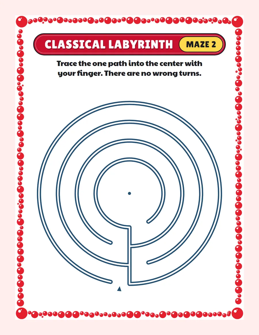 Finger labyrinth printable: an easy labyrinth for ages 4 to 6