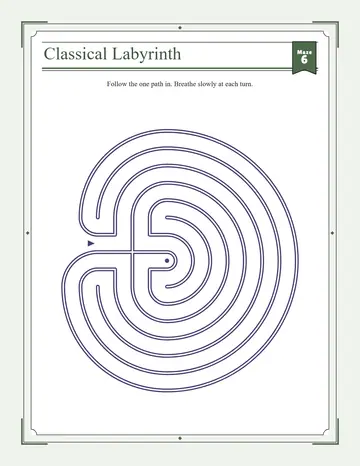 Mindful labyrinth printable: a medium labyrinth for ages 6 to 8