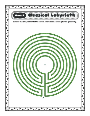 Seven-circuit labyrinth printable: a gentle labyrinth for ages 5 to 7