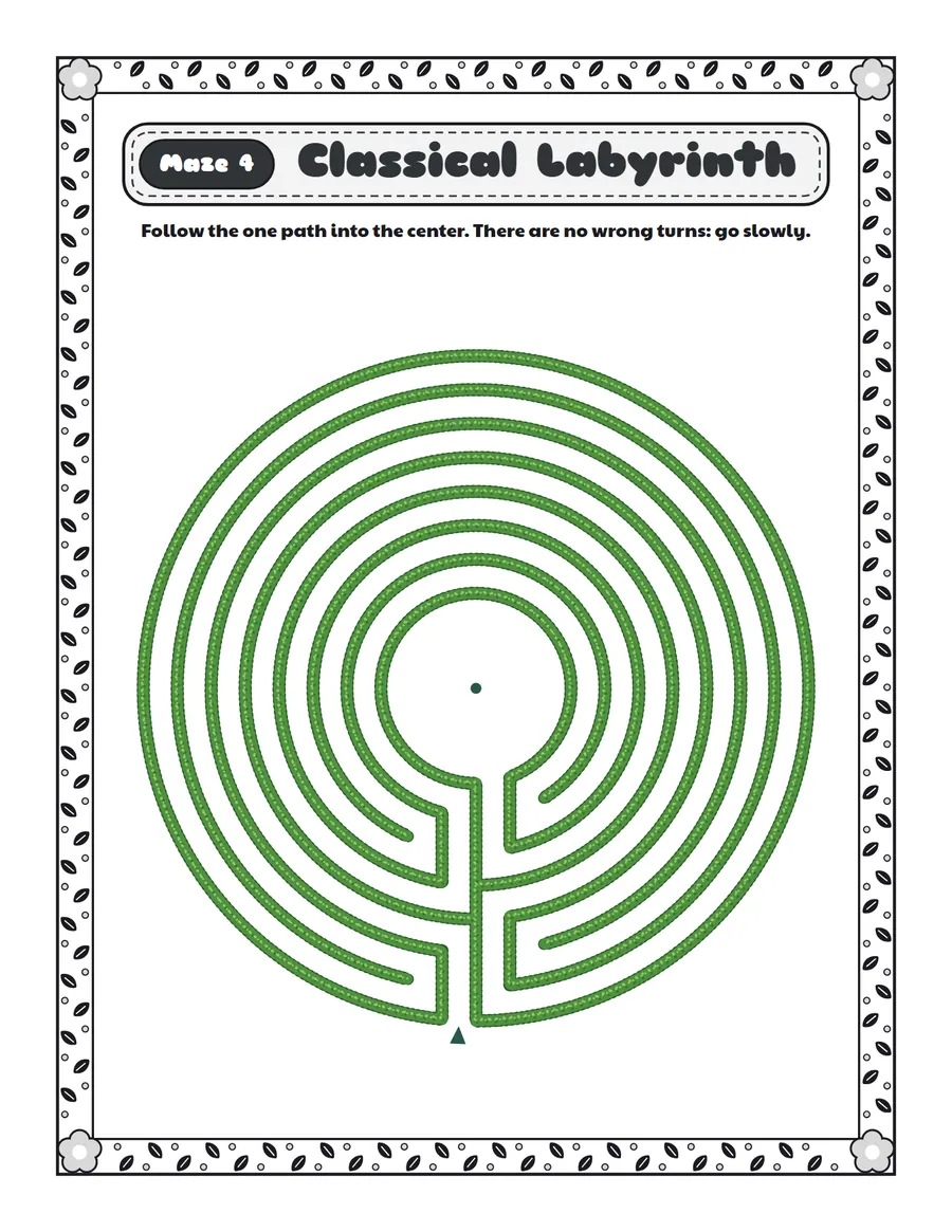 Seven-circuit labyrinth printable: a gentle labyrinth for ages 5 to 7