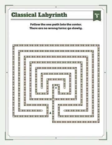 Square labyrinth printable: a medium labyrinth for ages 6 to 8