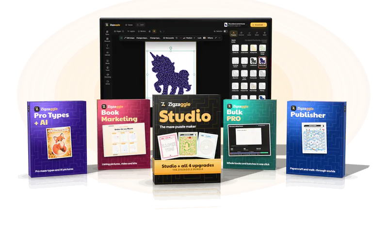 The Zigzaggle Bundle: the Studio box and its four upgrade boxes
