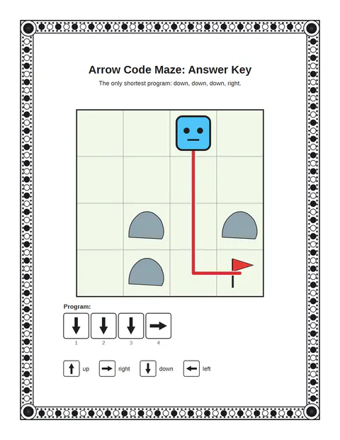 Arrow code: the same page solved
