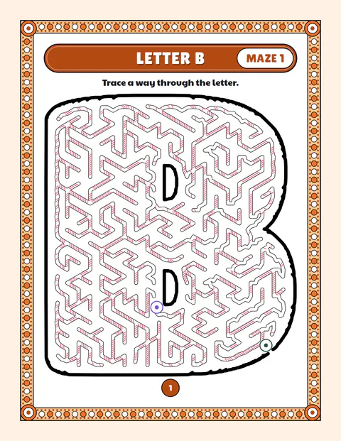 Letter and number mazes: a starter page