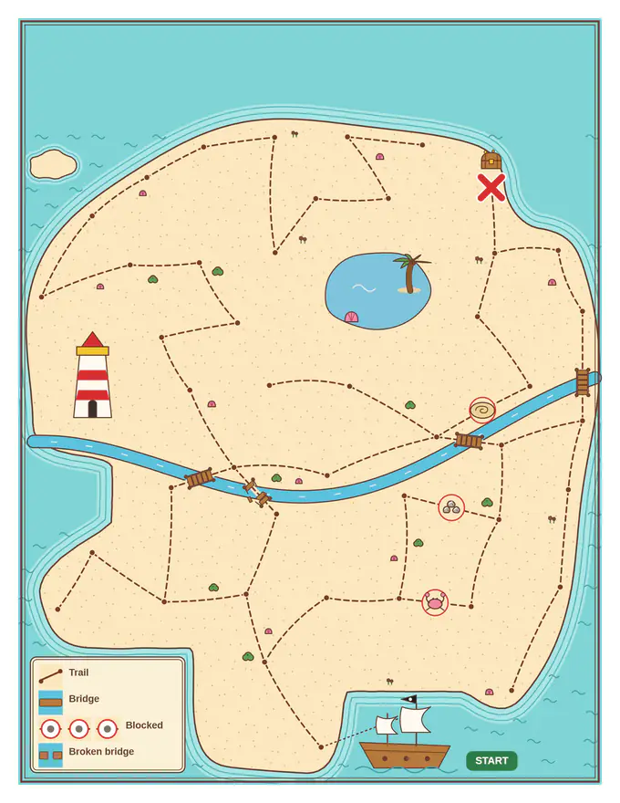 Mermaid reef treasure map: the colour PNG the Studio downloaded