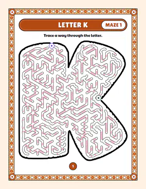 Letter K maze page