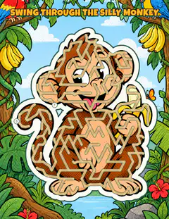 Cheeky monkey, an illustrated picture page