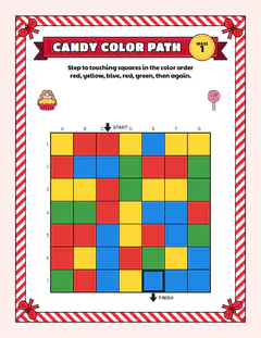 Candy: Four-color chain, a color path puzzle