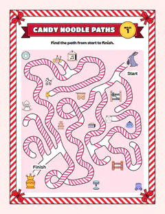 Candy: Noodle tangle, a noodle paths maze