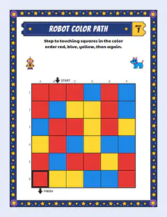 Robots: Color hop, a color path puzzle