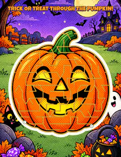 Jack-o-lantern, an illustrated picture page