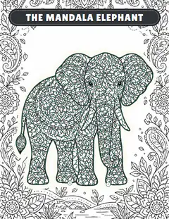 Mandala elephant, an illustrated picture page