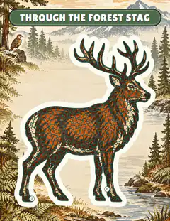 Forest stag, an illustrated picture page
