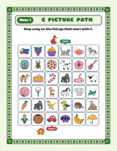 First sounds: Letter C, Medium, a picture path puzzle