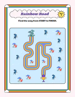 Rainbow road: Long drive, a road maze